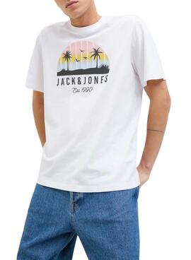 Camiseta Jack and Jones Palm blanco para hombre