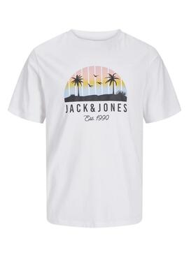 Camiseta Jack and Jones Palm blanco para hombre