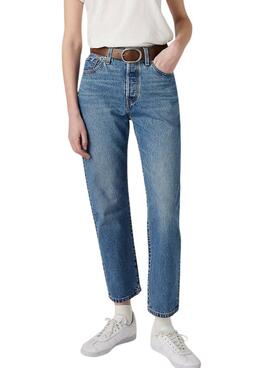 Pantalón vaquero Levi's 501 Crop azul para mujer 