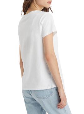 Camiseta Levi's Perfect V Neck blanco para mujer