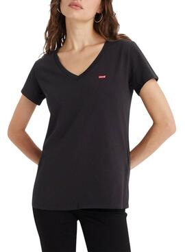 Camiseta Levi's Perfect V Neck negro para mujer