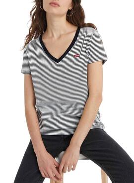 Camiseta Levi's Perfect V Neck rayas para mujer