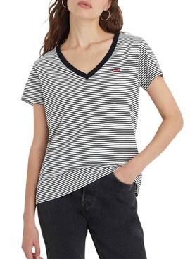 Camiseta Levi's Perfect V Neck rayas para mujer