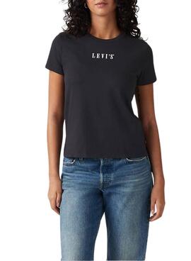 Camiseta Levi's The Perfect Tee Serif negro para mujer