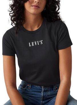 Camiseta Levi's The Perfect Tee Serif negro para mujer