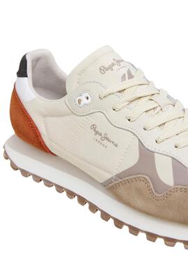 Zapatillas Pepe Jeans Brit On Master beige para hombre