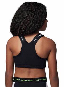 Top Jordan Bra Indy Dri-FIT negro para niña