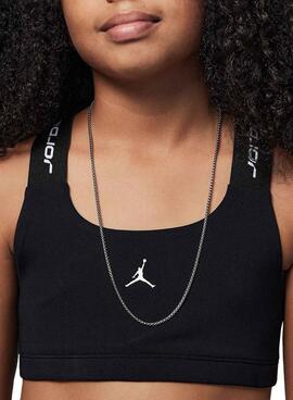 Top Jordan Bra Indy Dri-FIT negro para niña