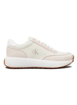 Zapatillas Calvin Klein Runner Mix beige para mujer