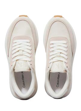 Zapatillas Calvin Klein Runner Mix beige para mujer