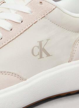 Zapatillas Calvin Klein Runner Mix beige para mujer