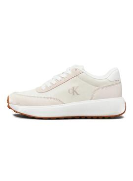 Zapatillas Calvin Klein Runner Mix beige para mujer