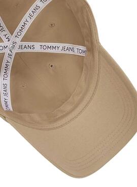 Gorra Tommy Jeans Linear beige para hombre y mujer