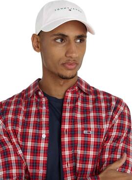 Gorra Tommy Jeans Linear blanco para hombre y mujer