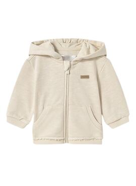 Sudadera Mayoral Canguro felpa beige para bebé