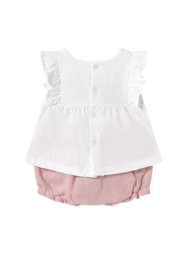 Conjunto Mayoral short rosa para bebé