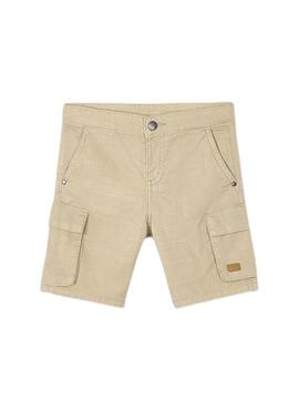 Bermuda cargo Mayoral delavada beige para niño