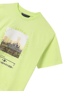 Camiseta Mayoral estampado verde para niño