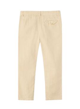 Pantalon Mayoral lino delavado beige para niño