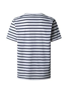 Camiseta Pepe Jeans Striped Eggo azul para hombre