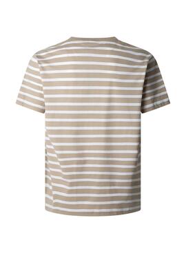 Camiseta Pepe Jeans Striped Eggo beige para hombre