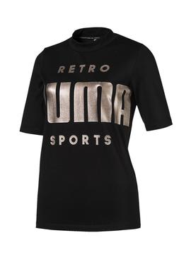 Camiseta Puma Retro Negro para Mujer