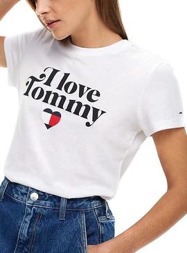 Camiseta TommyJeans Phrase Blanco Mujer