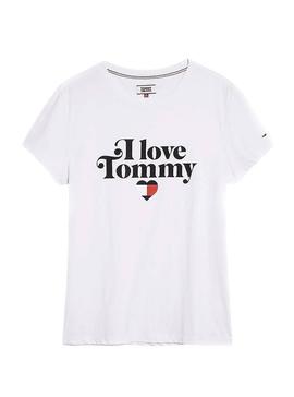 Camiseta TommyJeans Phrase Blanco Mujer