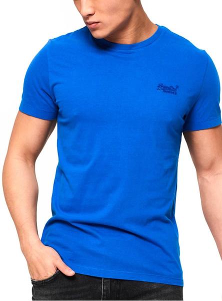 dueña Molestar intersección Camiseta Superdry Basic Lite Azul Electrico Hombre