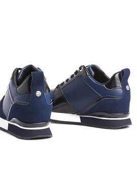 Fanático Tantos Indefinido Zapatillas Tommy Hilfiger Leather Wedge Azul Mujer