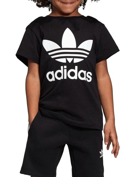 Camiseta Adidas Negro Niño y Niña