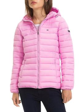 Cazadora Tommy Jeans Basic Hooded Rosa para Mujer