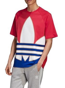 T Fonética para donar Camiseta Adidas Big Trefoil Colorblock Rosa Hombre