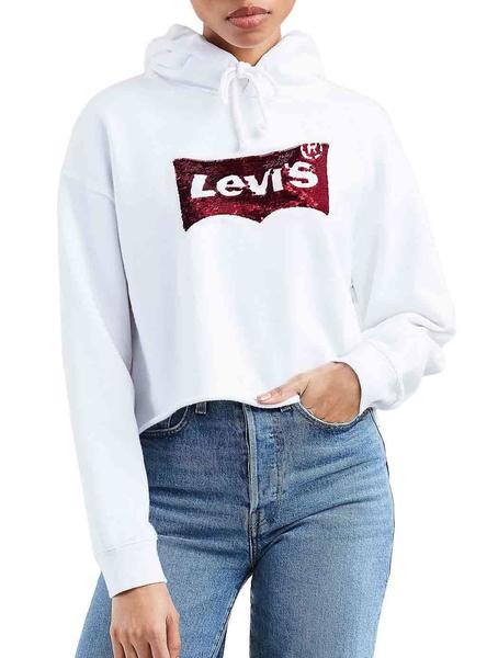 Marca comercial Whitney Manifiesto Sudadera Levis Graphic Sequin Blanco Mujer