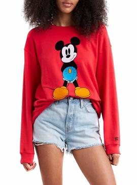 Sudadera Levis Mickey Mouse Rojo Para Mujer